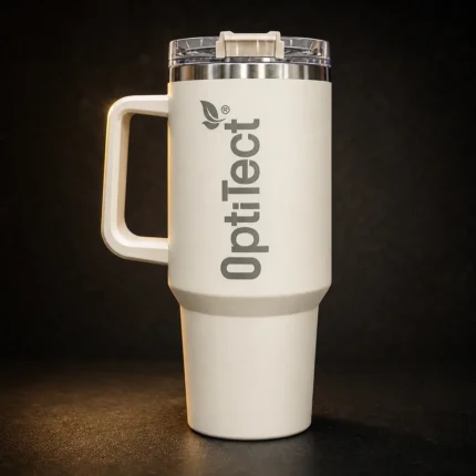 Beige Stainless Mug with Handle 40oz
