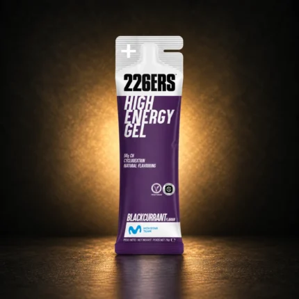226ERS High Energy Gel Blackcurrant 76g on BroTein dark gold background