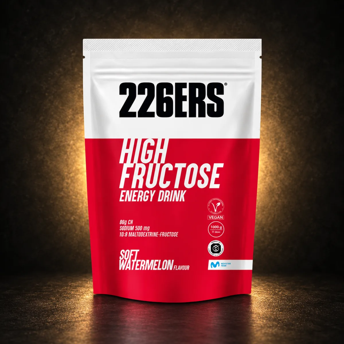226ERS High Fructose Energy Drink Soft Watermelon 1kg 226ERS High Fructose Energy Drink Soft Watermelon 1kg on BroTein dark gold background