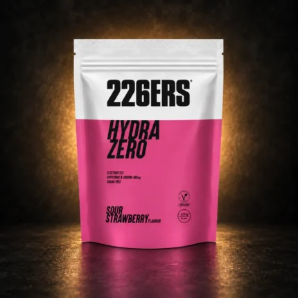 226ERS Hydrazero Sour Strawberry 225g on BroTein dark gold background