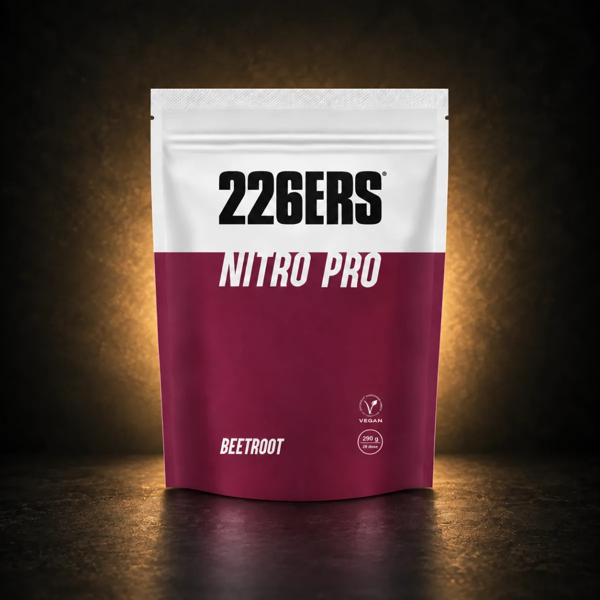 226ERS Nitro Pro Beetroot 290g 226ERS Nitro Pro Beetroot 290g on BroTein dark gold background