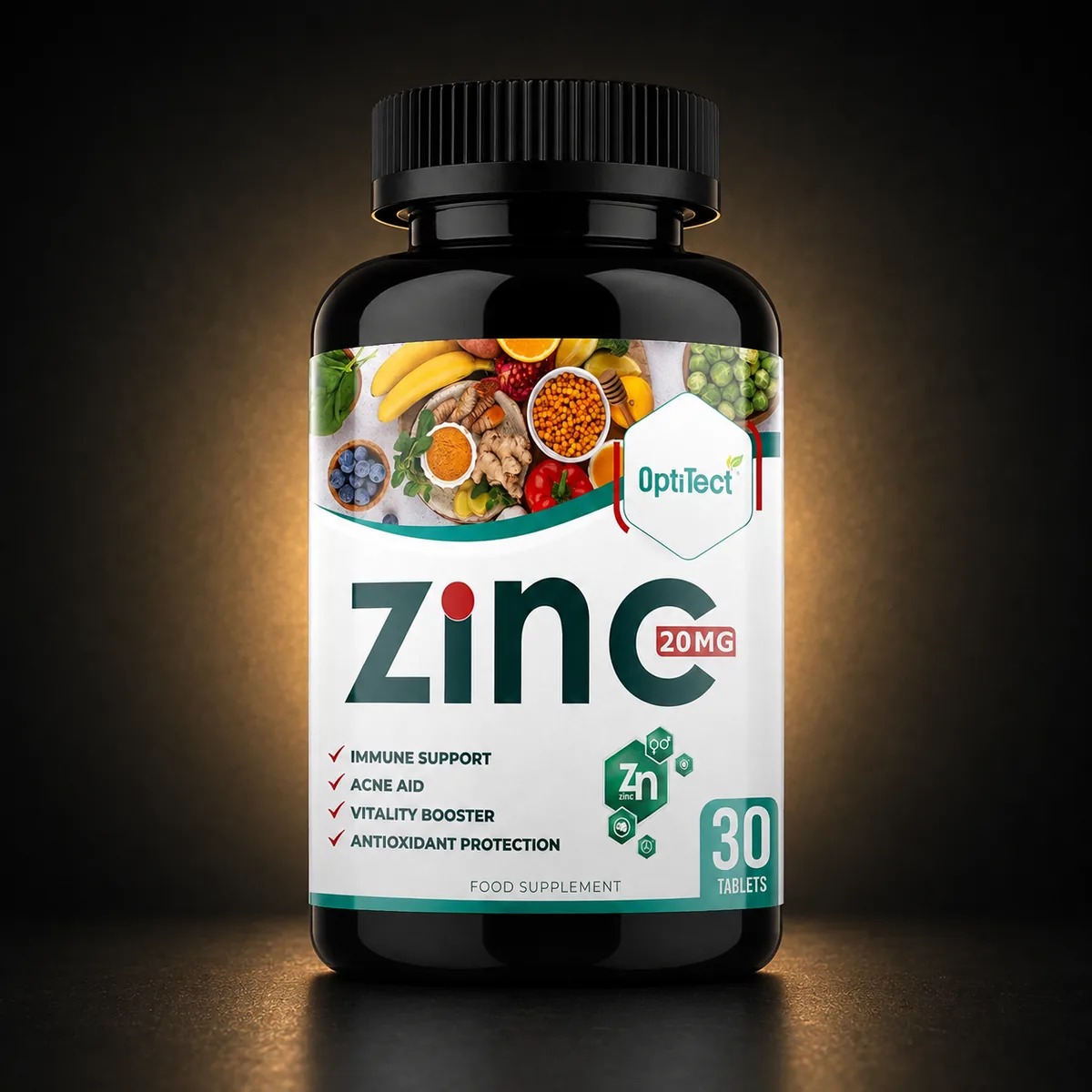 OptiTect Zinc 20mg 30 Tabs Zinc 20mg 30 Tabs