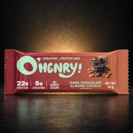 O’Henry Creatine + Protein bar Chocolate almond crunch product package