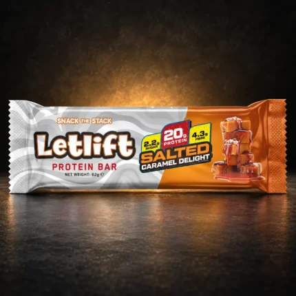 Letlift protein bar salted caramel product package
