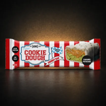 Adonis Cookie Dough Chunky Bar Caramel Pistachio product package