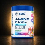 Applied Nutrition Amino Fuel Candy Ice Blast 390g on BroTein dark gold background