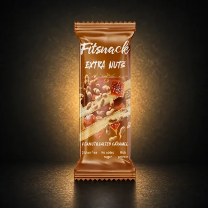 FitSnack Extra Nuts Peanut and Salted Caramel single bar package