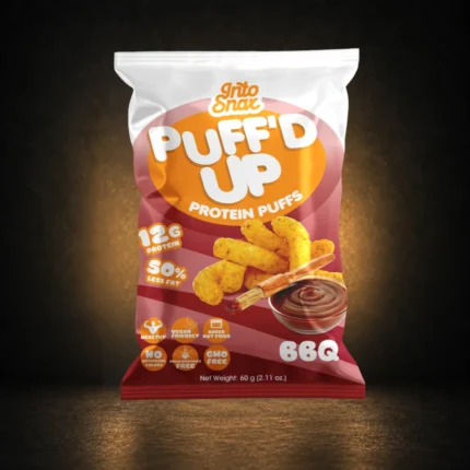 Grito Snax Puff'd Up BBQ protein puffs single 60g bag