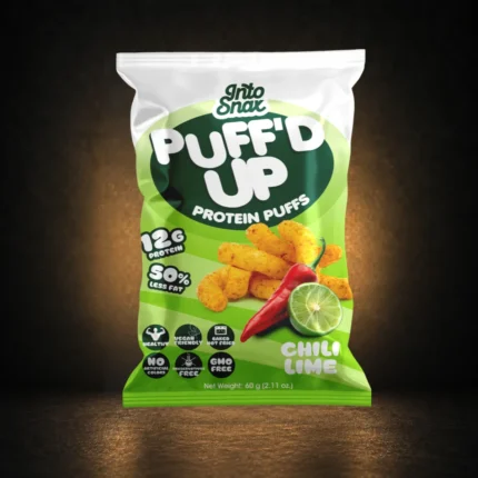 Grito Snax Puff'd Up Chilli Lime protein puffs single 60g bag