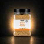 Nutricost Peanut Butter Powder 12.7 oz on BroTein dark gold background