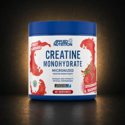 applied nutrition an creatine monohydrate strawberry and raspberry flavor product package