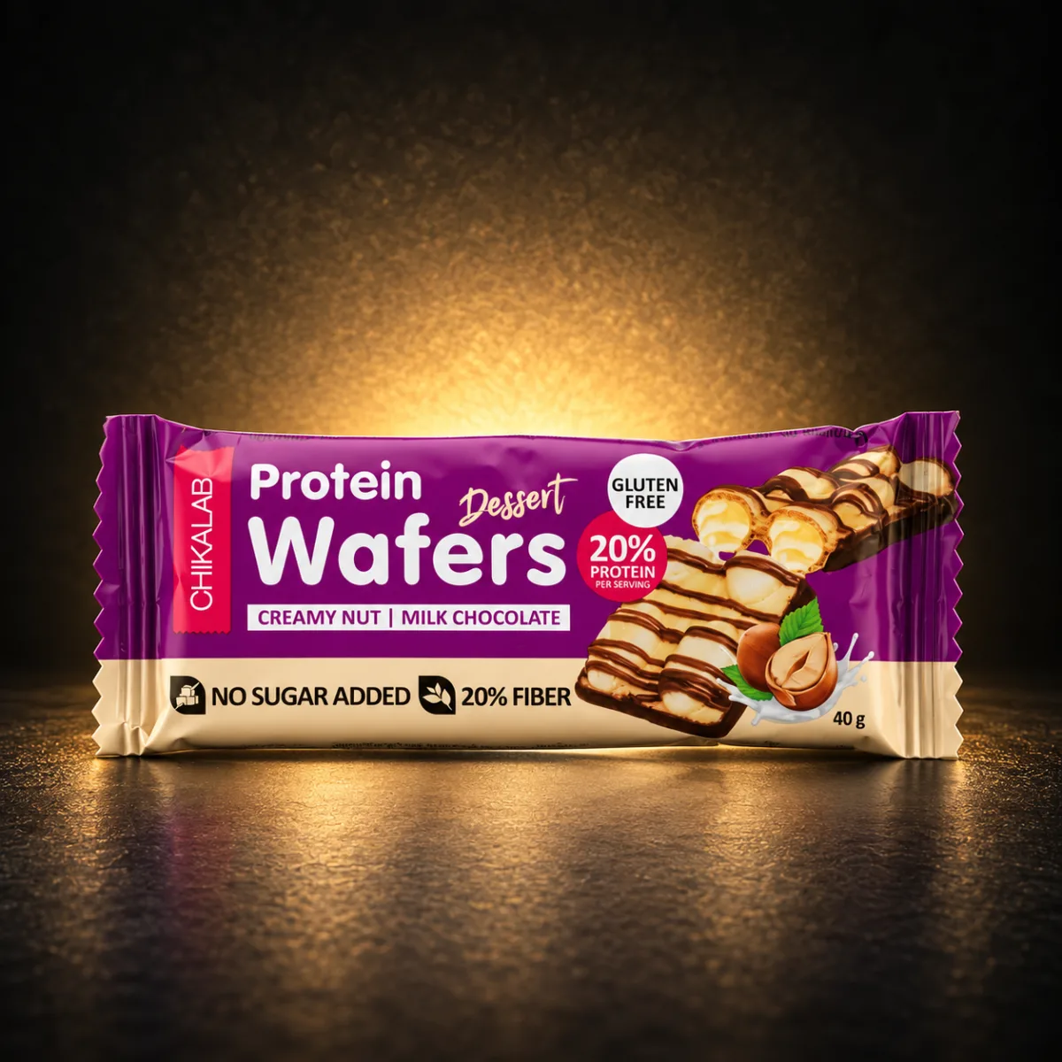 chikalab glazed wafer creamy nut dessert 40g chikalab glazed wafer creamy nut dessert 40g
