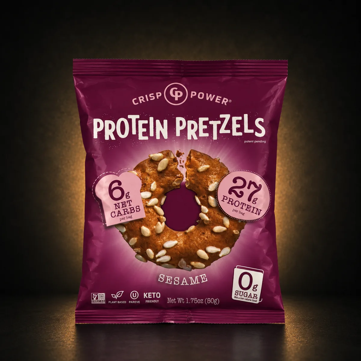 crisp power protein pretzels sesame crisp power protein pretzels sesame product package