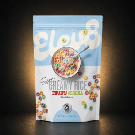 elev8 creamy rice fruity cereal 850g product package