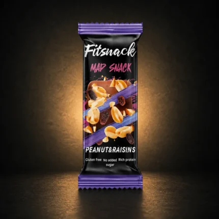 fit snack mad snackwith peanut and raisins product package