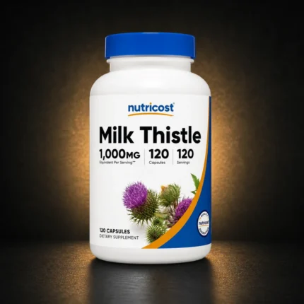 nutricost milk thistle 120 capsules product package